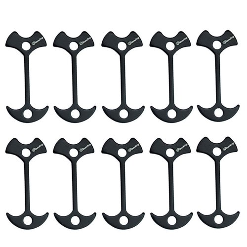 10pcs Fishbone Tent Stakes Pegs Lengthen Deck Nail Anchor Stopper Guyline Tensioner Camping Accessories(Black)