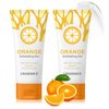 2PCS Orange Face Exfoliating Gel Scrub,Gentle Exfoliating Face Wash,Deep Cleansing Moisturizing Peeling Gel Face Scrub for All Skin Types