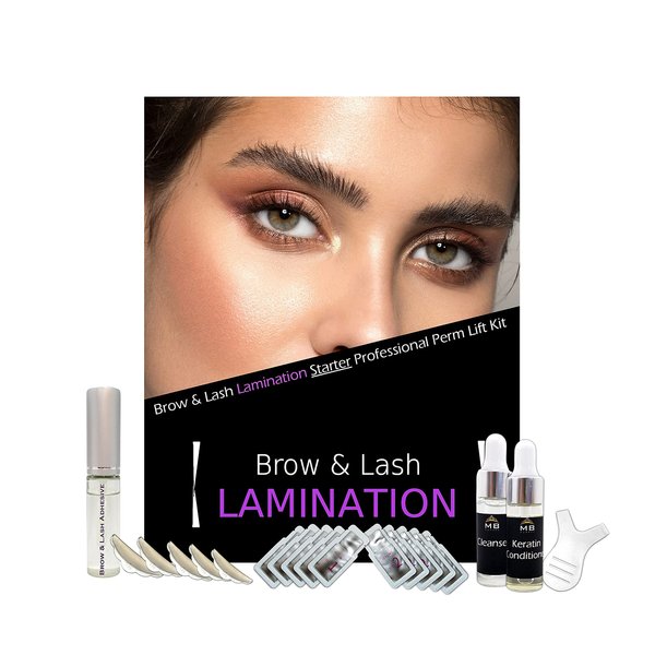 Eyebrow and Lash Lift Kits with Keratin. Eyelash Perm, Brow Lamination and Curling Sets with Fast 5-Minute Packets or Easy Perm Tubes. Professional Quality. (Keratin 5 pack each Perm & Setting Kit)