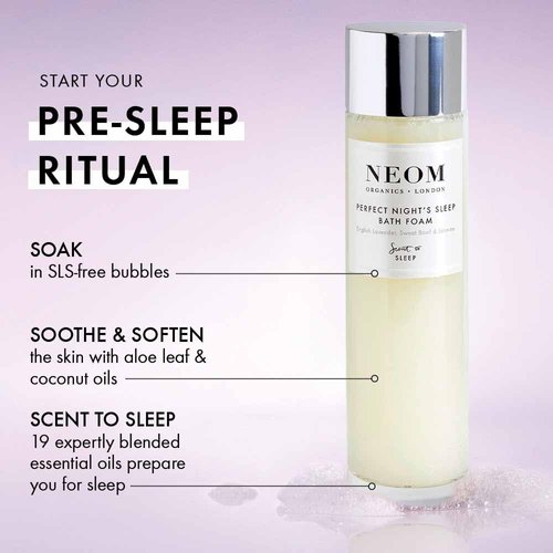 NEOM- Lavender, Jasmine & Rosewood Bath Foam, 6.76 fl oz | Real Luxury Range | Coconut & Almond Oil | Scent to De-Stress | Vegan & Cruelty Free