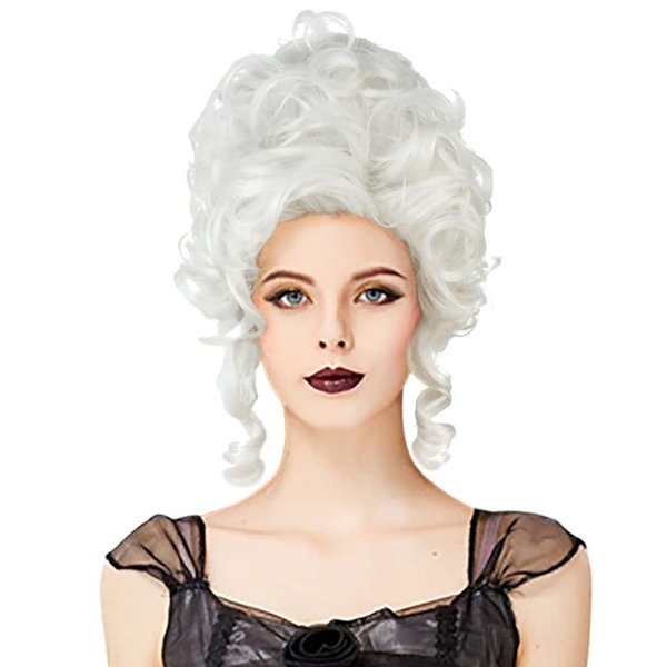 18th Century Baroque Marie Antoinette Wigs Ladies Adult Halloween Cosplay Accessories (Ivory)