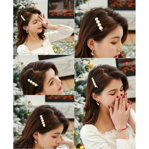 Pearls Hair Clips Pins for Women Girls Trendy Hair Barrettes for Thick Thin Hair for Birthday Gifts Bling Hairpins Headwear Barrette Styling Tools Accessories