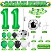 11th Birthday Soccer Balloons Arch,11th Soccer Garland Kit with Green Number 11 Balloon Football Balloons Soccer Mylar Foil Balloons for Boys Kids 11th Birthday Soccer Theme Party Decorations