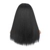 Quantum Love Yaki Straight Wear and Go Wigs 18 Inches Shoulder Length Bob Wigs for Black Women Kinky Straight Natural Black Synthetic Wig
