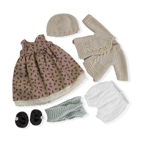 BlissfulPixie Handmade Waldorf Doll Clothes 12 inch Clothing Set with Pretty Box Girl Christmas Birthday Present-Kaida's Clothes Accessories