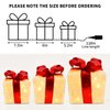Christmas Lighted Gift Boxes, Set of 3 Lighted Present Boxes with 60 LEDs for Christmas Decorations,Festive Holiday Decorations for Indoor and Outdoor Use (Gold)