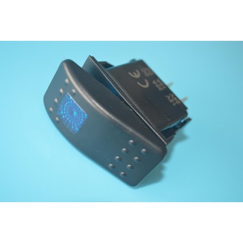 Amarine Made 12v 20 Amp Waterproof LED On/Off Boat Marine SPST 3P Rocker Switch with Light (Blue)