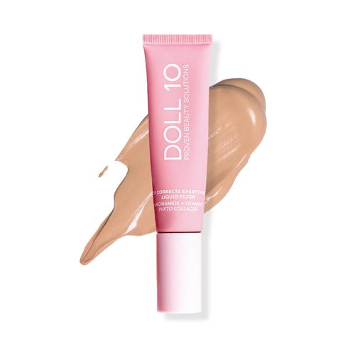 Doll 10 TCE Liquid Filter – CC Cream Foundation - Liquid Foundation - Lightweight Tinted Moisturizer & Skin Tint - Blurs Pores & Fine Lines - Vegan - Clean Makeup - [Light/Medium] - 30 Day Supply