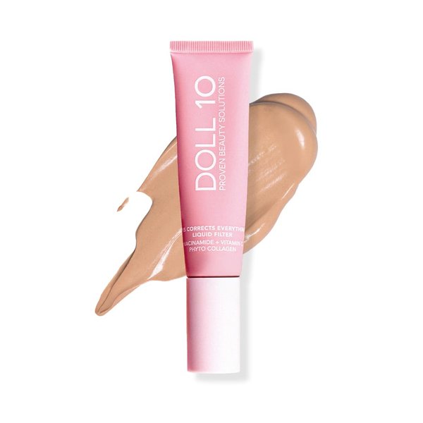 Doll 10 TCE Liquid Filter – CC Cream Foundation - Liquid Foundation - Lightweight Tinted Moisturizer & Skin Tint - Blurs Pores & Fine Lines - Vegan - Clean Makeup - [Light/Medium] - 30 Day Supply