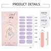 WOKOTO Semi Cured Gel Nail Strips (Lavender)-16 Pcs Gel Nail Stickers | Gel Nail Wraps | UV Light Required, Salon Quality & Easy To Use, Real Nail Polish Strips Stick On Nails Kit With Nail File
