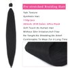 Pre Stretched Braiding Hair 36inch 6 Packs Synthetic Braiding Hair 1B Black Braiding Hair Pre Stretched Soft Yaki Braiding Hair For Braids Long Braiding Hair Extensions(1B,6Packs,36inch)