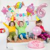 Ice Cream Birthday Decorations, 5 Pcs Dokuna Ice Cream Balloons 6th Birthday Decorations for Girls, Giant Number 6 Foil Mylar Balloon, 6 Years Old Ice Cream Theme Birthday Party Supplies Decor (6th)