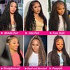 250% Density 13x6 HD Transparent Deep Wave Lace Front Wigs Human Hair for Women Glueless Deep Curly Lace Frontal Wigs Brazilian Virgin Human Hair Wigs Pre Plucked with Baby Hair (Natural Color,22Inch)