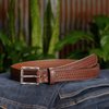 Bullhide Belts Mens Leather Belt for Casual Dress, 1.50" Wide 1.50" Wide, Brown, 54 Inches