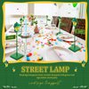 Colingmill 6 Pcs Street Sign Lamp Post Centerpiece Wooden Lamp Post with Street Sign Sticker Street Party Supplies for Toy Decor Friend Birthday Street Party Decoration (Green)