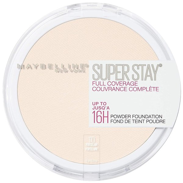 Maybelline Super Stay Full Coverage Powder Foundation Makeup, Up to 16 Hour Wear, Soft, Creamy Matte Foundation, Porcelain, 1 Count