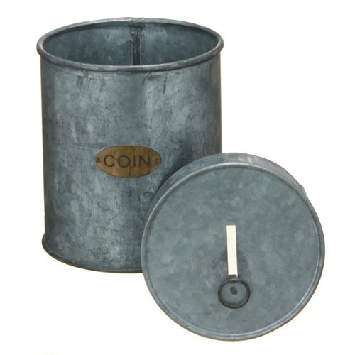 Galvanized Can Coin Bank