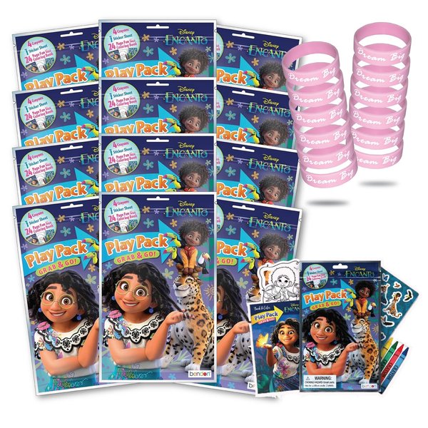 Encanto Birthday Party Supplies Set for Kids, Boys and Grils - Bundle with 12 Encanto Activity Play Packs Grab & GO with Mini Coloring Books, Encanto Stickers, and More Party Favors