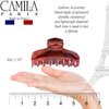 Camila Paris CP3309 French Hair Claw Clip - Strong Hold No Slip Grip, Thick for Long Curly Wavy Hair, Red, Fashion Styling Accessory, Made in France