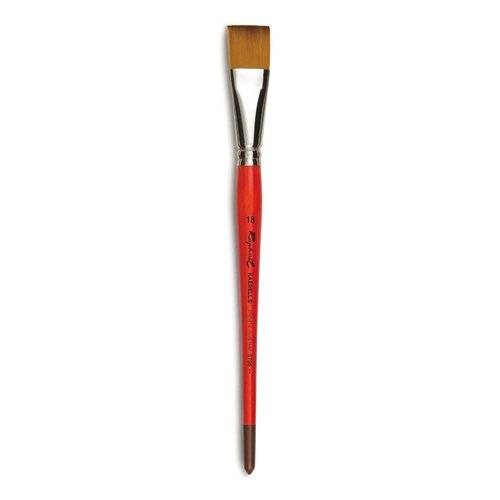 Raphael Kaerell Synthetic Short Handle Watercolor Brush, Flat, 18