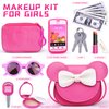 Pretend Play Toddler Girl Purse with Makeup Toys Set, Little Girls Purse Toys for 3 4 5 6 7 Year Old Girl Gifts, Kids Purse for Christmas, Birthday Gifts for Ages 3-5 4-5 6-8 Rose Red
