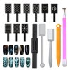 14 Pieces Cat Eye Magnet for Nails Cat Eye Gel Nail Polish Magnet Wand Nail Magnets Tool for Nail Art Double-head Nail Magnetic Stick Nail Design for Salon Home Studio