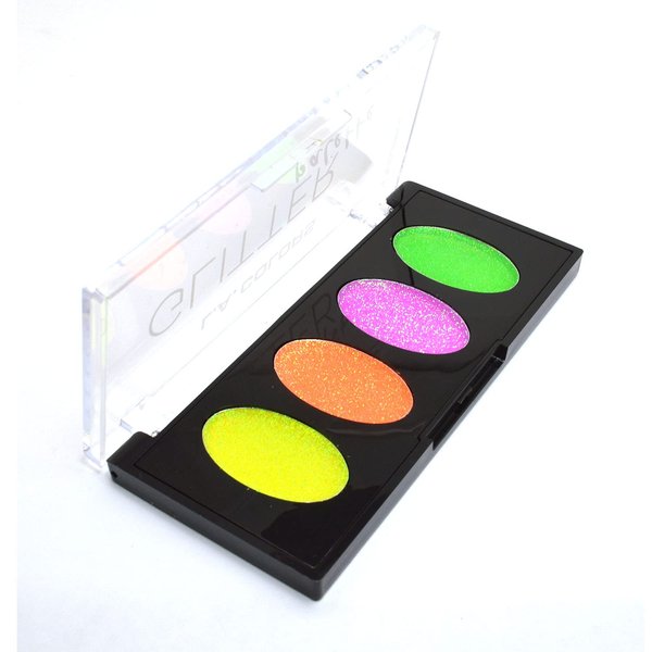 1 L.A. Colors [ CGP694 DELIGHTFUL ] Glitter Eyeshadow 4 Color Palette + Free Zipper Bag