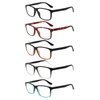 Kerecsen 5 Pack Reading Glasses for Men and Women Readers with Spring Hinges Fashion Eyeglasses (5 Pack Mix Color, 1.25)