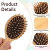 Mini Hair Brush, Portable Bamboo Hair Brush Small Travel Comb Paddle Detangling Hairbrush Scalp Massager Anti-Static Pocket Size Comb Air Cushion Hair Brush for Women Thick Thin Curly Wet Hair