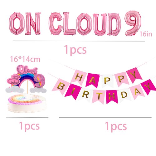 On Cloud 9 Birthday Party Decorations,On Cloud 9 Balloons,On Cloud 9 Cake Topper,On Cloud 9 Birthday Decor.