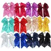 Sunvy Sparkly Sequin Glitter Hair Bows With Rubber Bands 7.5 Inch Big Bows Hair Ties Hair Accessories for Women Girls Kids Chidlren (Red)
