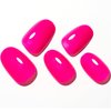 GLAMERMAID Press on Nails Oval,Hot Pink Medium False Nails with Adhesive Tabs,24 Pcs Glossy Oval Short Glue on Nails for Women,Reusable Acrylic Stick on Nails for Gift