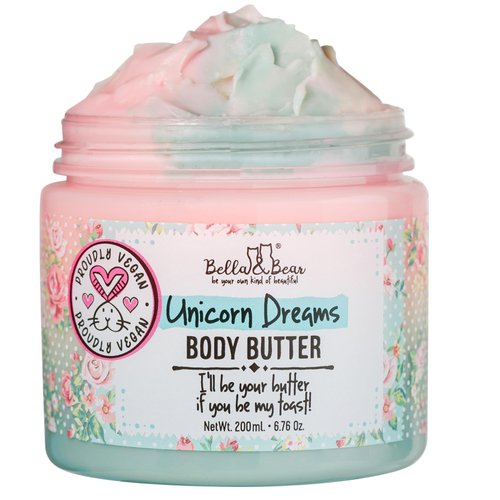 Bella & Bear Unicorn Dreams Body Butter - Skin Care Vegan, Cruelty-Free, Nourishing Butter Cream - Hydrating & Moisturizing Skincare - All Skin Types