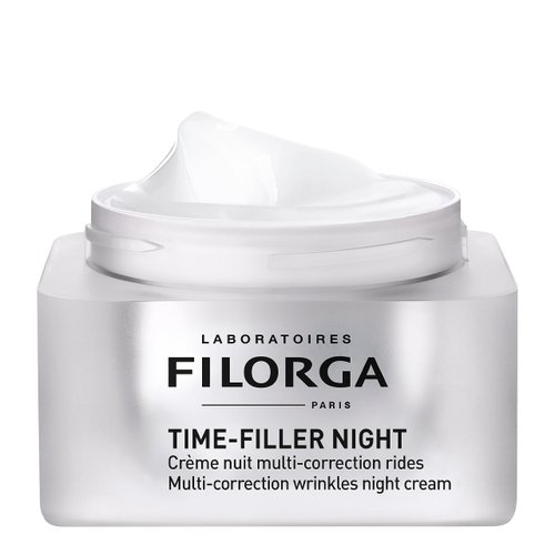 Filorga Time-Filler Night Wrinkle Correction Face Cream, Anti Aging Skin Treatment Made With Hyaluronic Acid and Peptides to Visibly Reduce Fine Lines, Dehydration, and Deep Set Wrinkles, 1.69 fl.oz