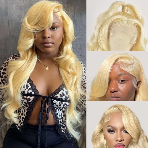 Lothia 613 Blonde Lace Front Wig Human Hair 13X4 HD Body Wave Lace Front Wigs Human Hair Pre Plucked with Baby Hair Blonde Lace Front Wigs Human Hair 24 inch 200% Density