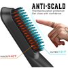 FEBOTE Heated Ionic Hair Straightening Brush for Men - 5 Temperature Settings, Anti-Scald, Beard Shaper & Travel Bag