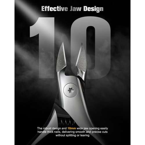 FERYES Tilted Straight Blade Ingrown Toenail Clipper, Stainless Steel Toenail Clippers for Thick Nails, Sharp Toe Nail Clippers for Seniors for Ingrown Toenail Care (Silver)