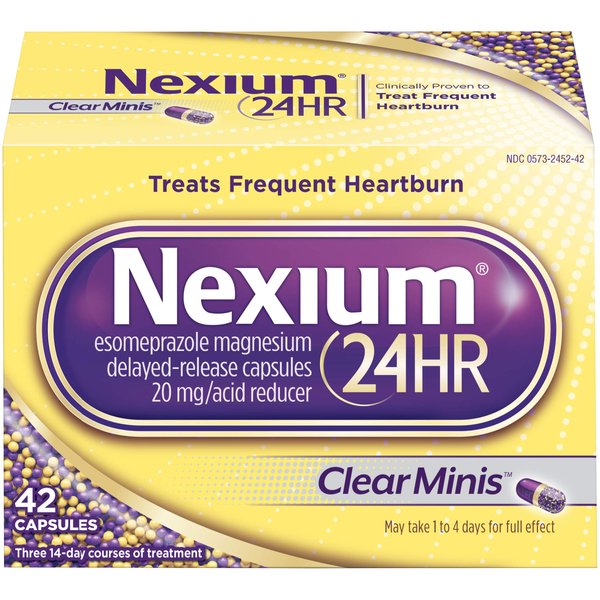 Nexium 24HR ClearMinis 20mg Delayed Release Heartburn Relief Capsules, Esomeprazole Magnesium Acid Reducer, 42 Count