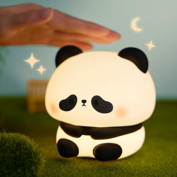 Givnulu Cute Panda Night Light, Squishy Night Light for Kids, Dimmable Bedside Night Light for Baby Nursery, Cute Animal Night Lamp for Bedroom, Cute Panda Gifts for Kids Girls Boys Toddler Baby