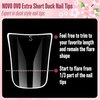 NOVO OVO Duck Feet Nail Tips, Extra Short Full Cover for Press On Acrylic, Extra Short Clear Full Coverage Thick Flare Y2K Wide French Soft Gel Fake False Nail Extension x 12 Sizes in Box 120 pcs