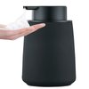 Black Foam Hand Soap Dispenser - 12Oz Ceramic Foaming Soap Dispenser with Easy-to-Press Black Pump, Reusable and Refillable Liquid Lotion Dish Soap Dispensers for Bathroom, Kitchen (Rubber Paint)