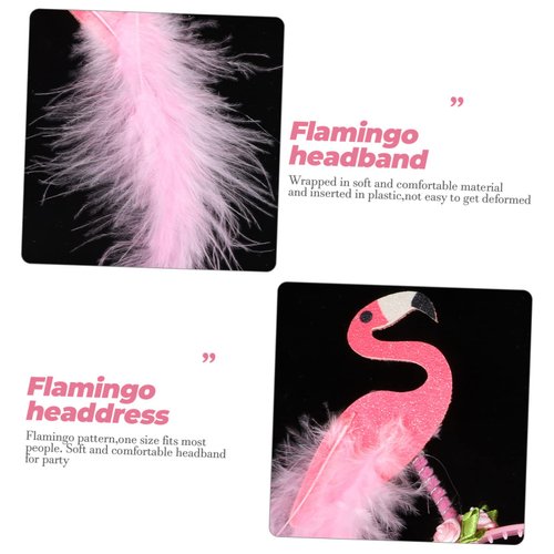 Yardenfun Flamingo Headband Pink Hair Accessories Pink Party Supplies Hawaiian Hair Accessories Tropical Headbands Flamingo Head Band Pink Flamingo Headband Summer Party Supply Party Props