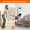 GINOYA 2 inches Stick Furniture Sliders, 12pcs Furniture Glides for Easy Moving on Carpet Hardwood (Coffee)