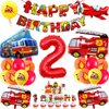 Fire Truck Party Decorations 2 Years Old,Fire Truck Birthday Party Balloons Fire Party Balloons Jumbo Fire Truck Balloon for Campfire Hunting Decor Rescue Theme Party Firefighter Party Supplies