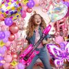 Singer Balloons 16Pcs Butterfly Music Note Guitar Disco Foil Balloons for Birthday Disco Party Singer Fans Party Decoration Supplies