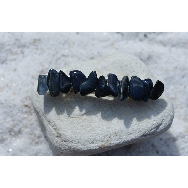 Dumortierite Stone French Barrette Hair Clip