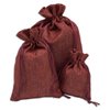 12-Pack 3x4 Natural Burlap Gift Bags w. Drawstring (Maroon Red, X-Small) for Party Favors, Presents or DIY Craft by TheDisplayGuys