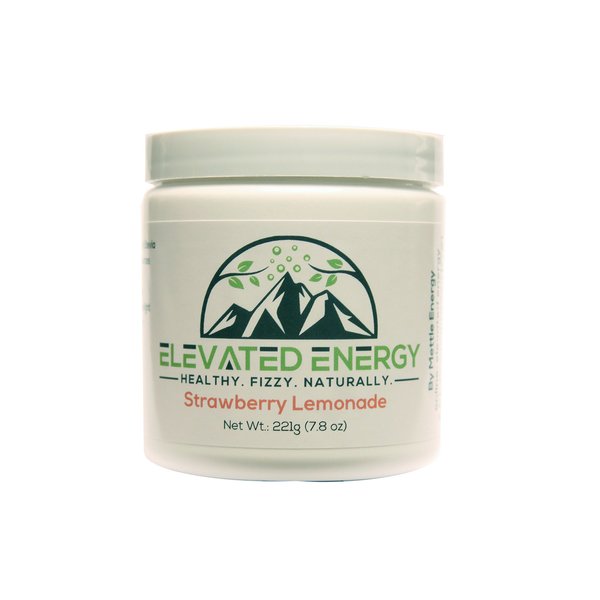 Healthy Energy Drink Powder - Stevia & Natural Caffeine | Elevated Energy Fizzy Drink Mix | Strawberry Lemonade | 30 servings