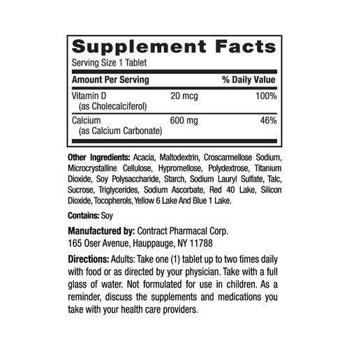 Earth's Splendor Bone Health Support, with Calcium & Vitamin D, Dietary Supplement, Vitamin Supplements, for Men & Women, (600mg Calcium, 120 Tablets)