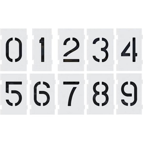 Plastic Parking Lot Numbers and Stencils 8" Letters for Crosswalks and Parking Lots 1.5MM Thick 0 Thru 9 Reusable and Easy to Clean Templates for Stores and Shopping Centers by Marketing Holders
